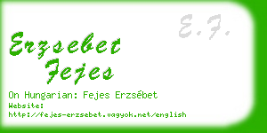 erzsebet fejes business card
